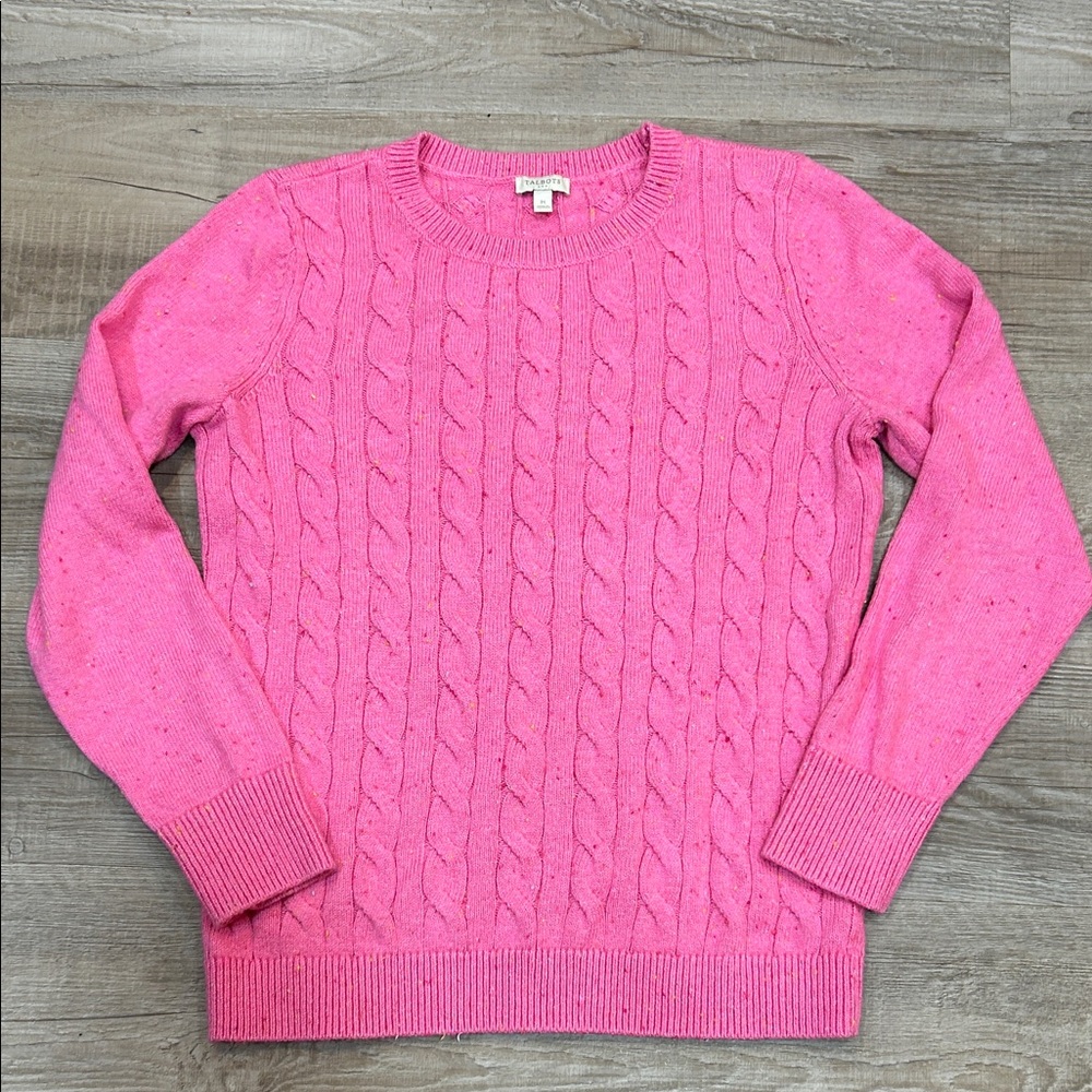 Talbots Pink Cable Knit Sweater